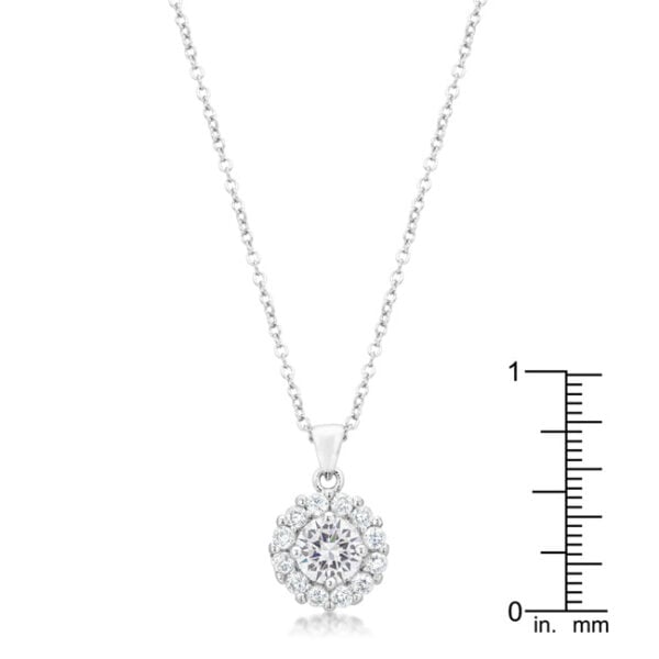 Close-up of the pendant showing the lobster clasp, chain link, and extender detail