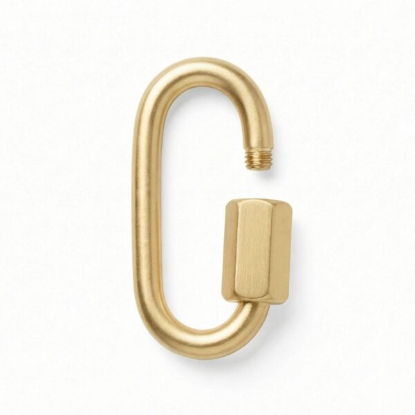 18 Karat Gold PVD Stainless Steel Twisting Lock Carabiner Pendant - alternate view 2