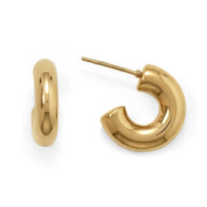 18 Karat PVD Staninless Steel Chunky Huggie Hoop Earrings