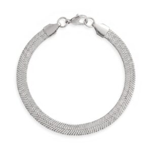 7 Stainless Steel 5.5mm Herringbone Bracelet