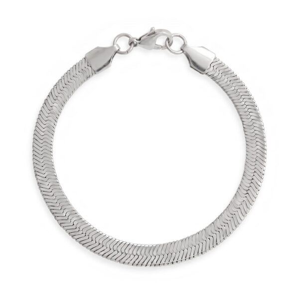 7 Stainless Steel 5.5mm Herringbone Bracelet