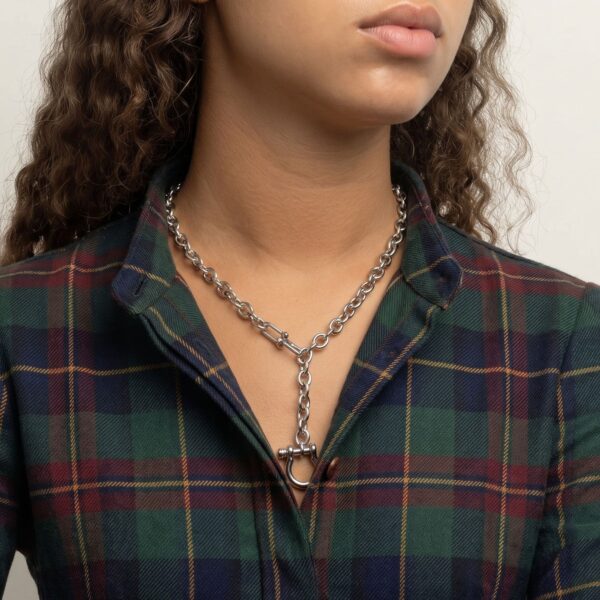 Adjustable 22 Stainless Steel Horse Bit Necklace - alternate view 2