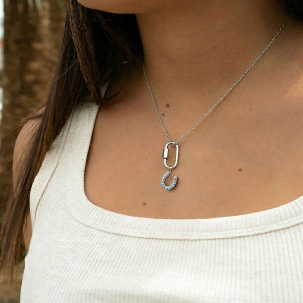 Stainless Steel Twisting Lock Carabiner Pendant - alternate view 3