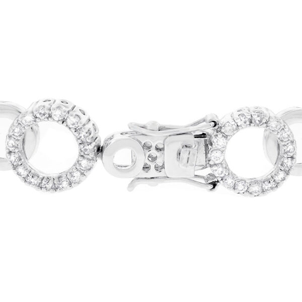 Circle Bijoux bracelet with a lock clasp and rhodium plated over lead free alloy (brass).