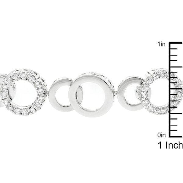 Round cubic zirconia in prong settings on the Circle Bijoux bracelet.