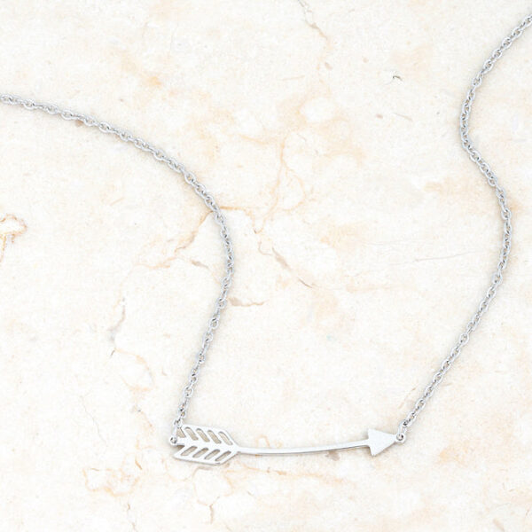 The necklace worn around a neck, showing pendant placement