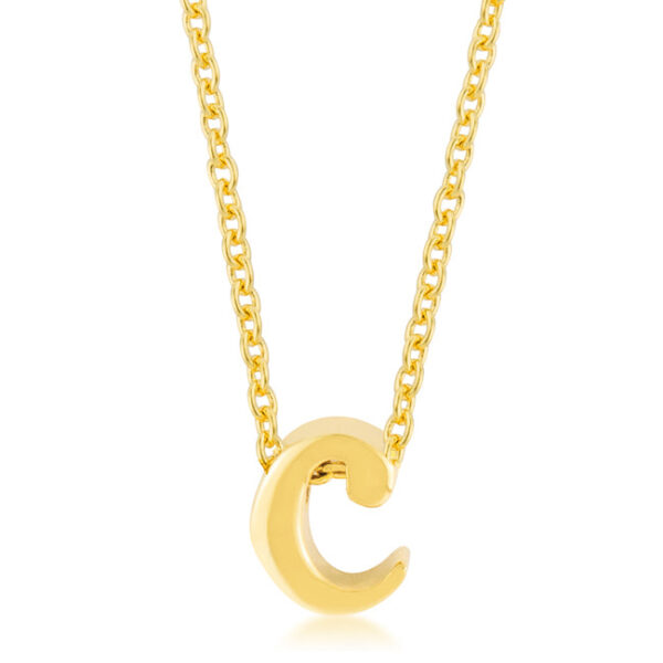 The Initial C pendant on a link chain with lobster clasp, shown against a plain background