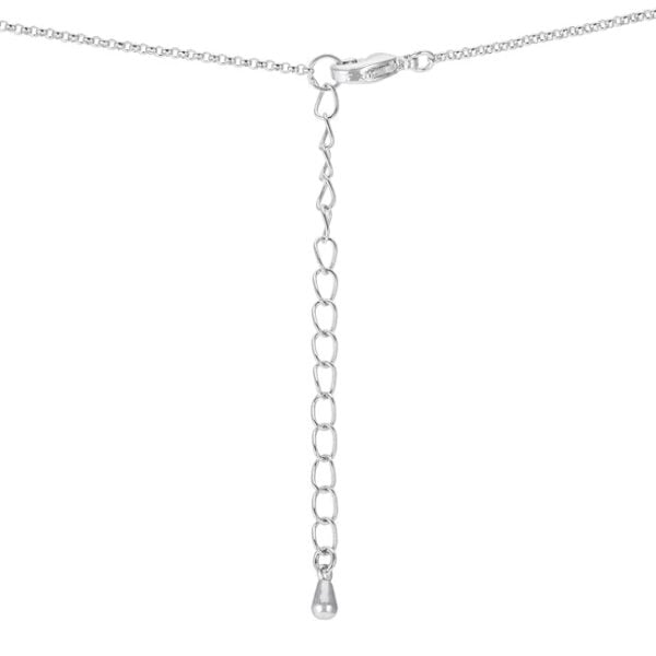 Close-up of cubic zirconia stones set within the pendant's interlocking circle pattern