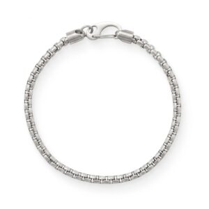 8.5 4mm Stainless Steel Rounded Box Chain Mens' Bracelet
