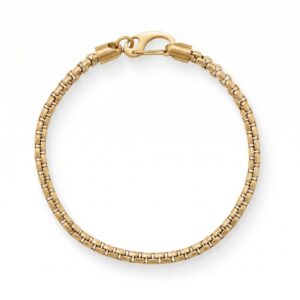 8.5 4mm 18 Karat Gold PVD Stainless Steel Rounded Box Chain Men's Bracelet
