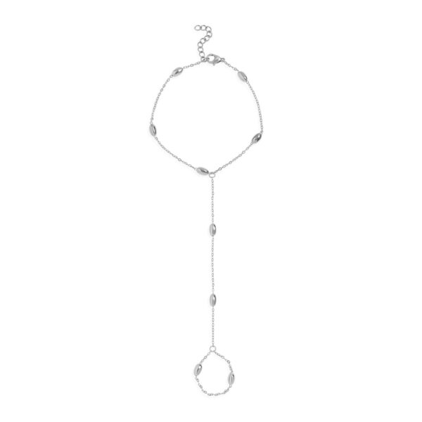 7.5 + 1 Stainless Steel Oval Orbit Hand Chain