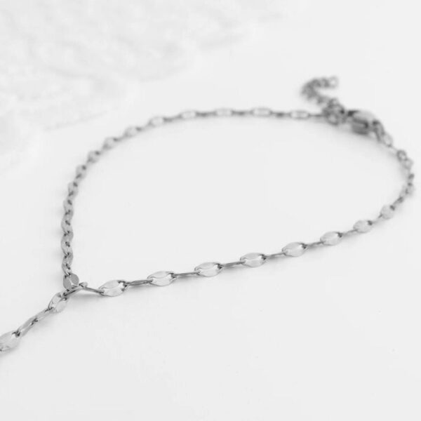 7.5 + 1 Stainless Steel Oval Orbit Hand Chain - alternate view 3