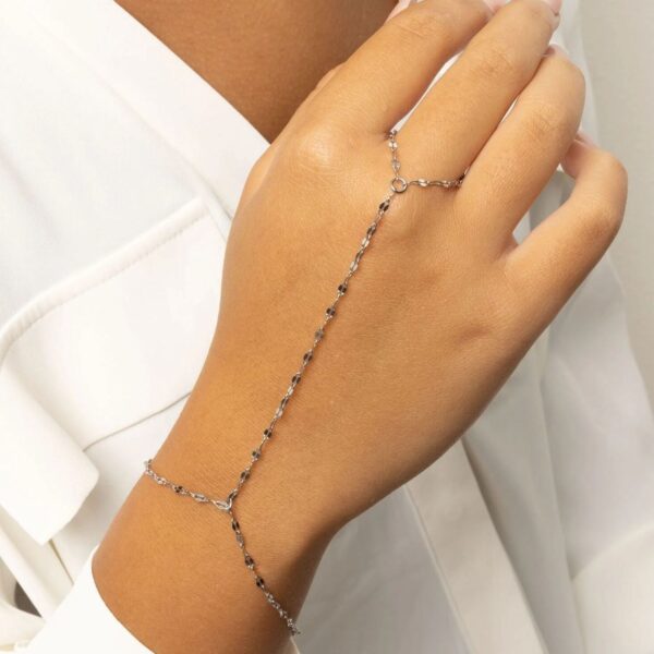 7.5 + 1 Stainless Steel Coffee Hand Chain - alternate view 2