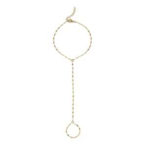 7.5 + 1 18 Karat Gold PVD Stainless Steel Coffee Hand Chain