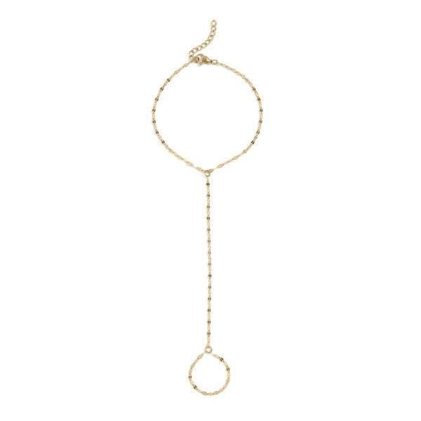 7.5 + 1 18 Karat Gold PVD Stainless Steel Coffee Hand Chain