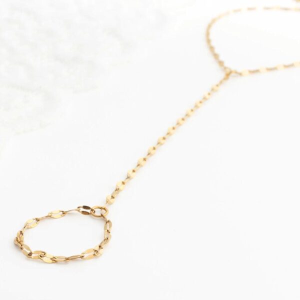 7.5 + 1 18 Karat Gold PVD Stainless Steel Coffee Hand Chain - alternate view 3
