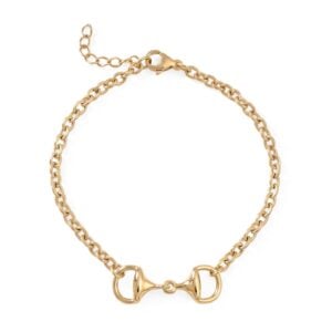 7 + 1 18 Karat Gold PVD Stainless Steel Horse Bit Bracelet