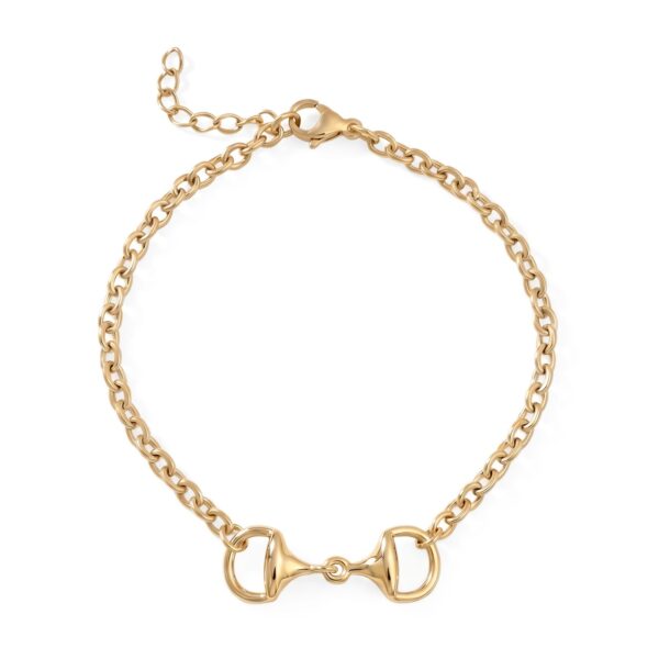 7 + 1 18 Karat Gold PVD Stainless Steel Horse Bit Bracelet