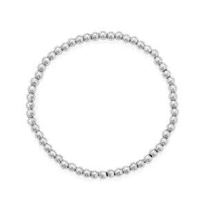 7.5 4mm Stainless Steel Bead Stretch Bracelet