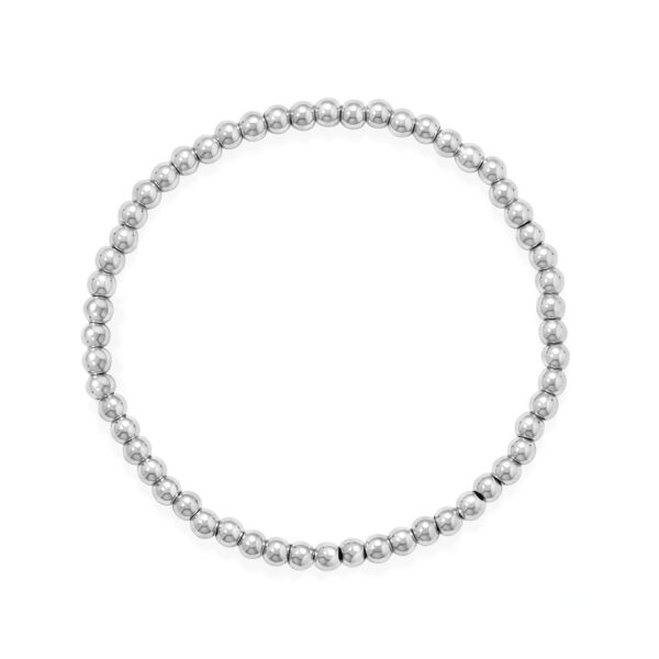 7.5 4mm Stainless Steel Bead Stretch Bracelet