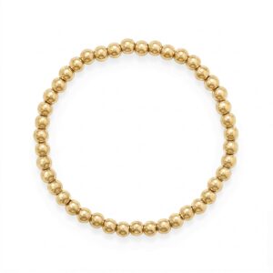 7.5 5mm 18 Karat Gold PVD Stainless Steel Bead Stretch Bracelet