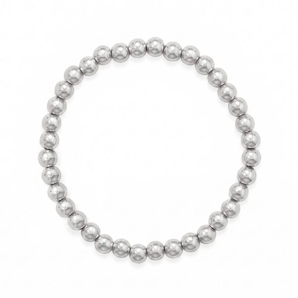 7.5 6mm Stainless Steel Bead Stretch Bracelet