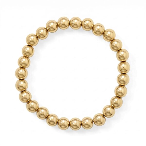 8 8mm 18 Karat Gold PVD Stainless Steel Bead Stretch Bracelet