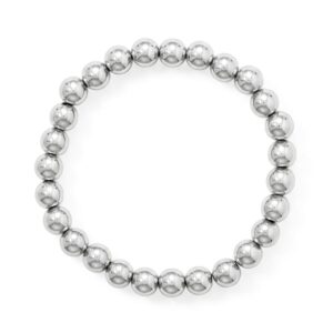 8 8mm Stainless Steel Bead Stretch Bracelet