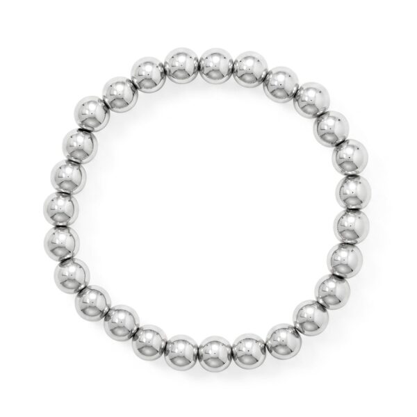 8 8mm Stainless Steel Bead Stretch Bracelet