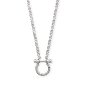18 + 2 Stainless Steel Horseshoe Carabiner Necklace