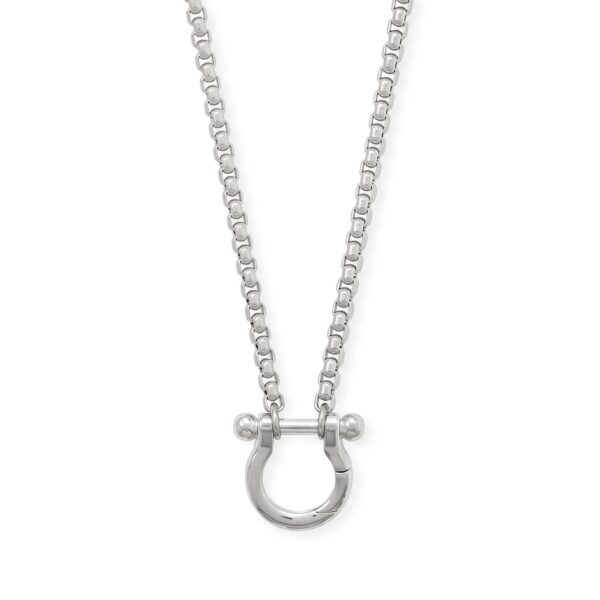 18 + 2 Stainless Steel Horseshoe Carabiner Necklace