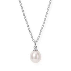 16 Stainless Steel Cultured Freshwater Pearl Drop Necklace