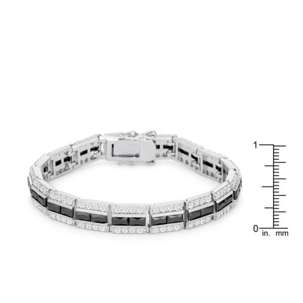 Onyx-colored cubic zirconia bracelet with prong settings.