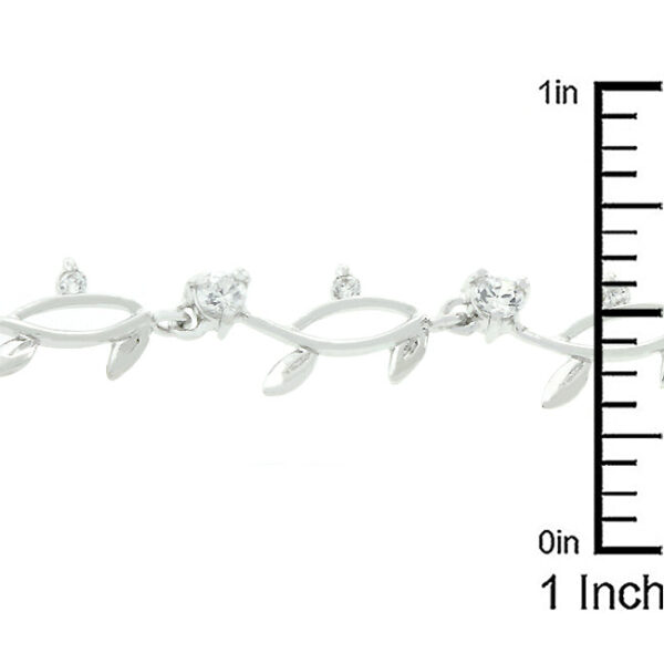 7 inch vine bracelet with a fold-over clasp and round yellow cubic zirconia in prong settings.