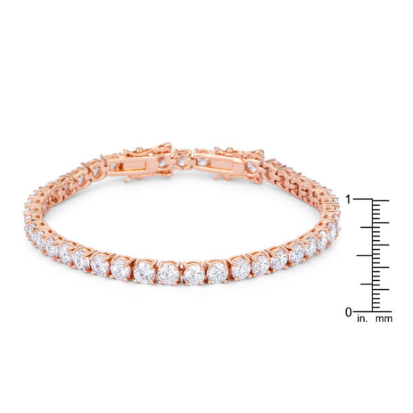 Rose goldtone tennis bracelet clasp area showing the lock clasp mechanism