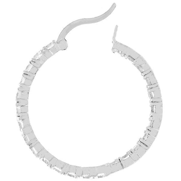 The earrings with round 4 Mm cubic zirconia in prong settings.