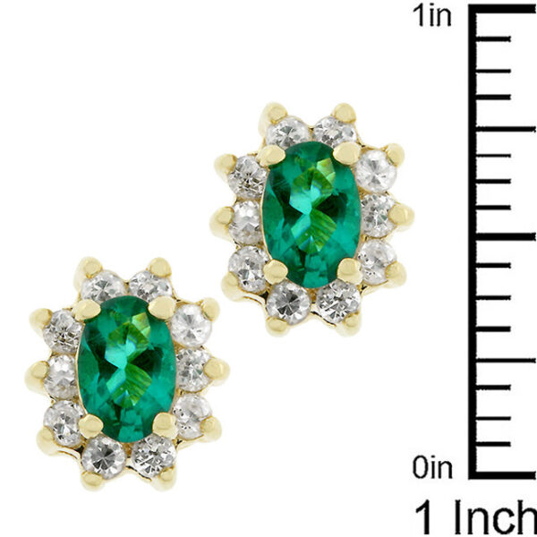 Pair of flower stud earrings displayed together against a plain background