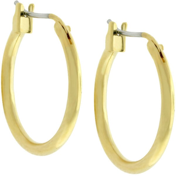 The earrings with gold tone finish over lead free alloy (brass) and lever backings.