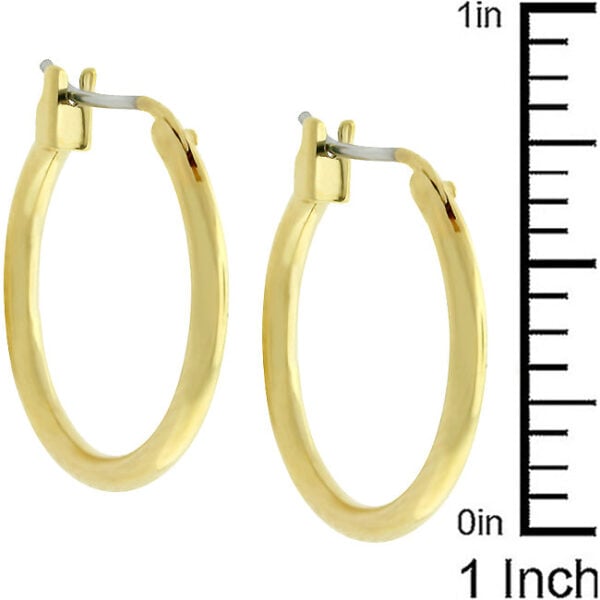 Pair of the earrings in gold tone finish over lead free alloy (brass).