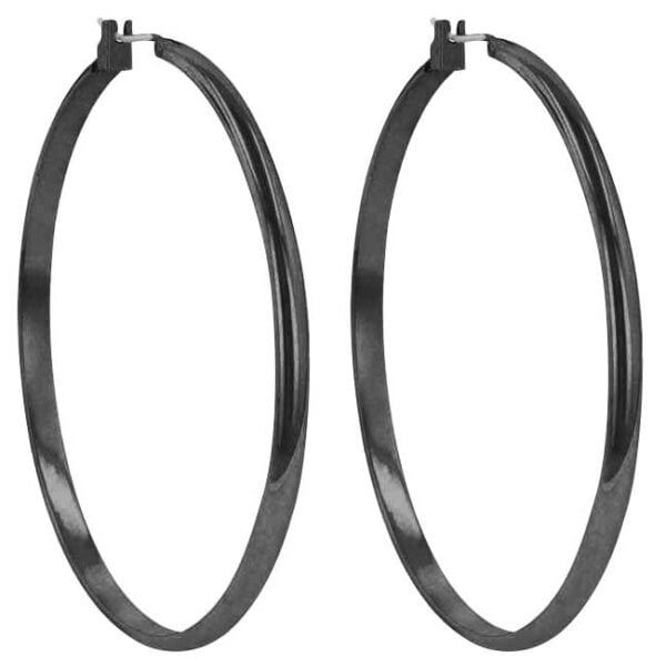 Close-up of the hoop earring showing the lever back closure