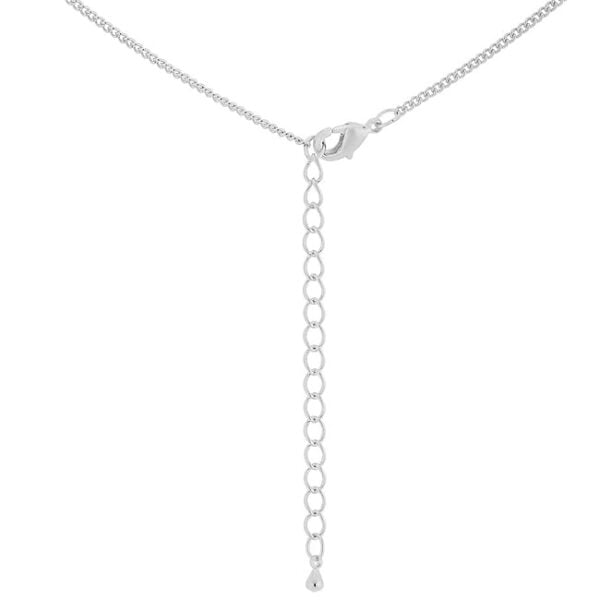 Round 1.6 Mm cubic zirconia in a pave setting on a cross pendant in rhodium plated over lead free alloy (brass).