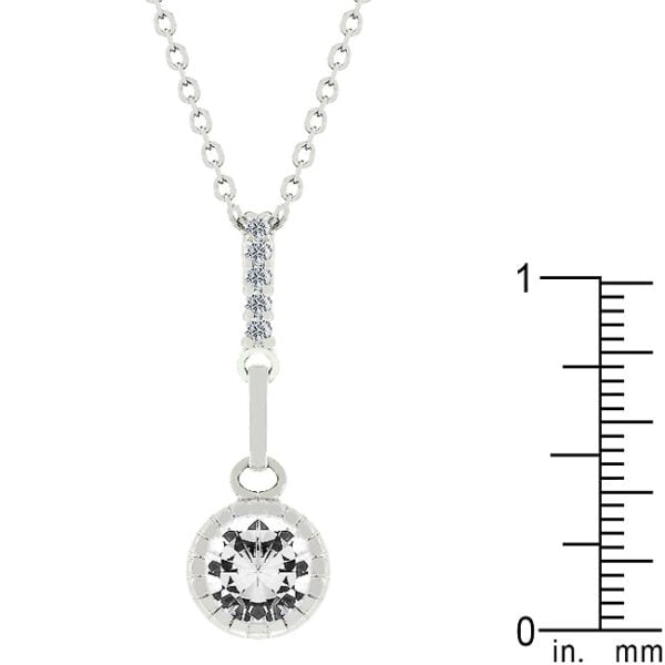 The pendant on a 15.5 Inch + 2 Inch Extender link chain with a lobster clasp and rhodium plated over lead free alloy (brass).