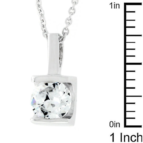 Rhodium plated over lead free alloy (brass) pendant with a 16 Inch + 2 Inch Extender link chain and lobster clasp.