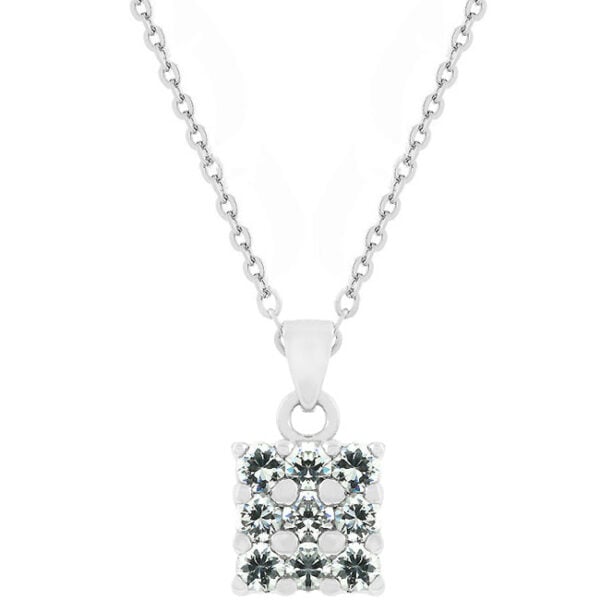 Square Baroque pendant with princess-cut cubic zirconia in prong settings and 4.5 ct total stone weight