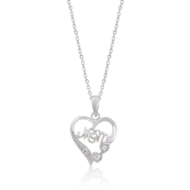 The pendant with round cubic zirconia in prong settings on a link chain.