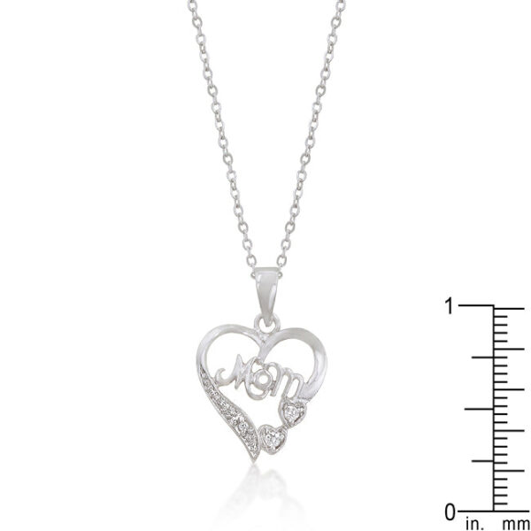 The pendant in rhodium plated over lead free alloy (brass) with round cubic zirconia and a link chain.