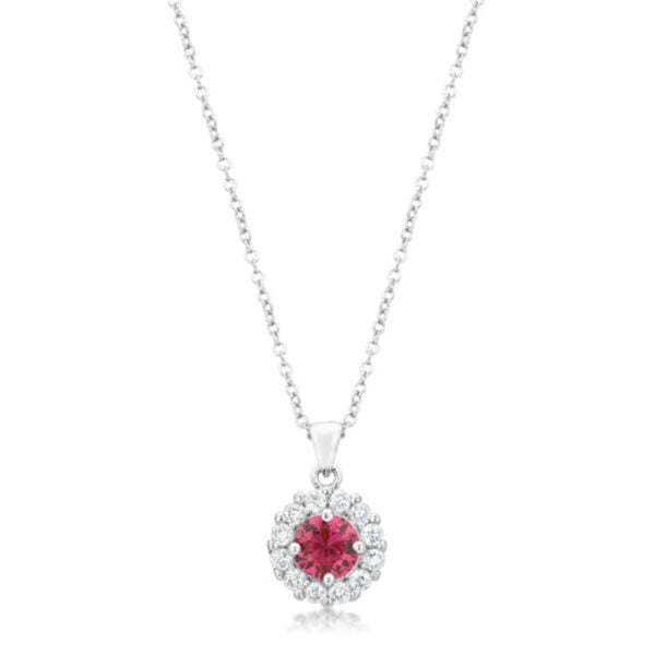 The pendant shown on a lobster clasp chain with round cubic zirconia stones