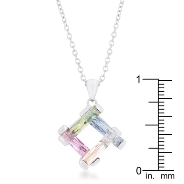 Multicolor necklace with 10 ct total weight, tanzanite, and purple radiant-cut cubic zirconia.