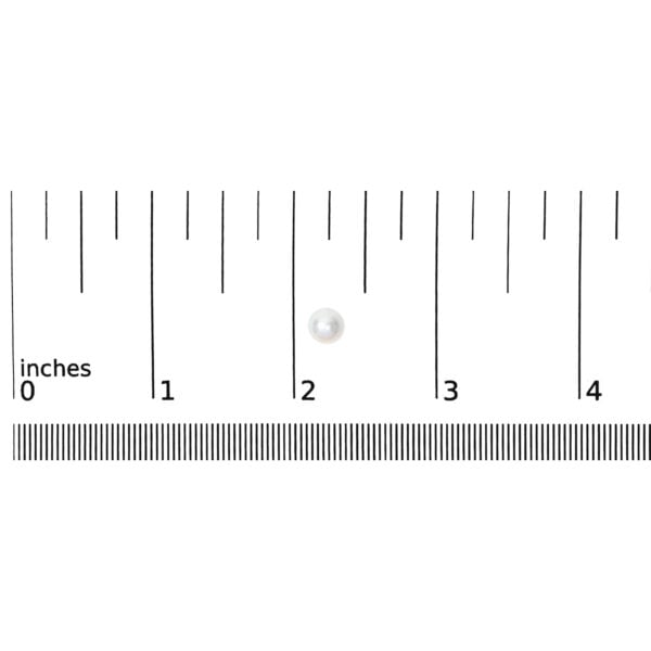 Akoya cultured pearl stud earring shown at scale against a plain background