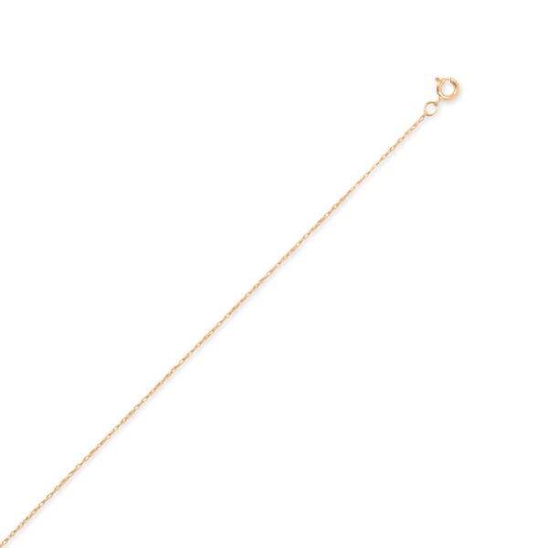 14K gold rope pendant chain with a rope pattern and spring ring clasp.